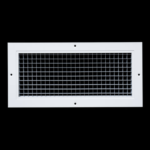 6" x 14" [Duct Opening] Aluminum Return Air Grille | Rust Proof Eggcrate Vent Cover Grill for Sidewall and Ceiling, White | Outer Dimensions: 7.75" X 15.75"