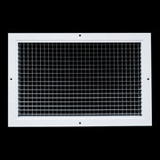 16 x 10-inch White Aluminum eggcrate return grille, front view