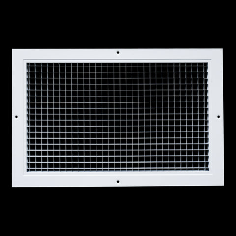 16" x 10" [Duct Opening] Aluminum Return Air Grille | Rust Proof Eggcrate Vent Cover Grill for Sidewall and Ceiling, White | Outer Dimensions: 17.75" X 11.75"