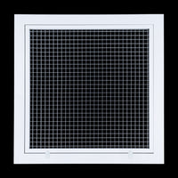 16"W x 16"H [Duct Opening] Aluminum Return Air Filter Grille | Rust Proof Eggcrate Vent Cover Grill for Sidewall and Ceiling, White | Outer Dimensions: 18 1/4"W X 18 1/4"H