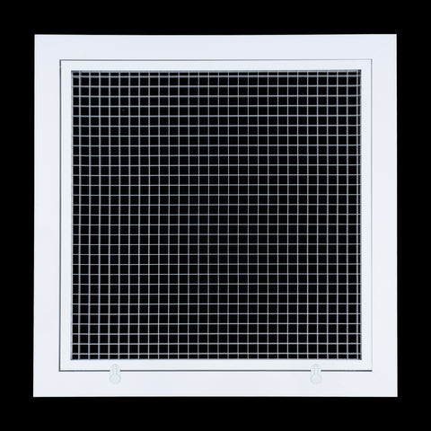 16" x 16" [Duct Opening] Aluminum Return Air Filter Grille | Rust Proof Eggcrate Vent Cover Grill for Sidewall and Ceiling, White | Outer Dimensions: 18.5" X 18.5"