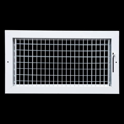airgrilles 16x8 steel adjustable air supply grille register vent cover grill for sidewall and ceiling White  Outer Dimensions: 17.75"W X 9.75"H for 16x8 Duct Opening