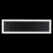 8 x 32-inch White Aluminum eggcrate return grille, front view