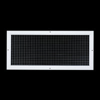 24" x 10" [Duct Opening] Aluminum Return Air Grille | Rust Proof Eggcrate Vent Cover Grill for Sidewall and Ceiling, White | Outer Dimensions: 25.75" X 11.75"