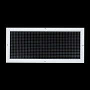 24 x 10-inch White Aluminum eggcrate return grille, front view