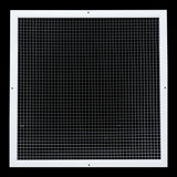 24" x 24" [Duct Opening] Aluminum Return Air Grille | Rust Proof Eggcrate Vent Cover Grill for Sidewall and Ceiling, White | Outer Dimensions: 25.75" X 25.75"