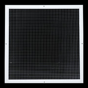 24 x 24-inch White Aluminum eggcrate return grille, front view