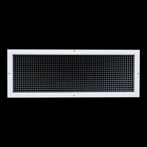 30" x 10" [Duct Opening] Aluminum Return Air Grille | Rust Proof Eggcrate Vent Cover Grill for Sidewall and Ceiling, White | Outer Dimensions: 31.75" X 11.75"