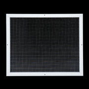 25 x 20-inch White Aluminum eggcrate return grille, front view