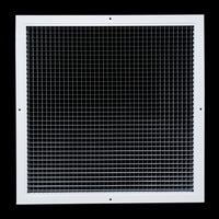20" x 20" [Duct Opening] Aluminum Return Air Grille | Rust Proof Eggcrate Vent Cover Grill for Sidewall and Ceiling, White | Outer Dimensions: 21.75" X 21.75"