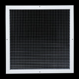 20" x 20" [Duct Opening] Aluminum Return Air Grille | Rust Proof Eggcrate Vent Cover Grill for Sidewall and Ceiling, White | Outer Dimensions: 21.75" X 21.75"