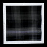20 x 20-inch White Aluminum eggcrate return grille, front view