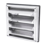 6" Neck Stainless Steel Square Exhaust Air Dryer Vent Cover with Moving Lamella - Rubber Seal - Rust-Resistant, Weatherproof, and Efficient Airflow Exterior Wall Outlet Duct Ventilation Grille