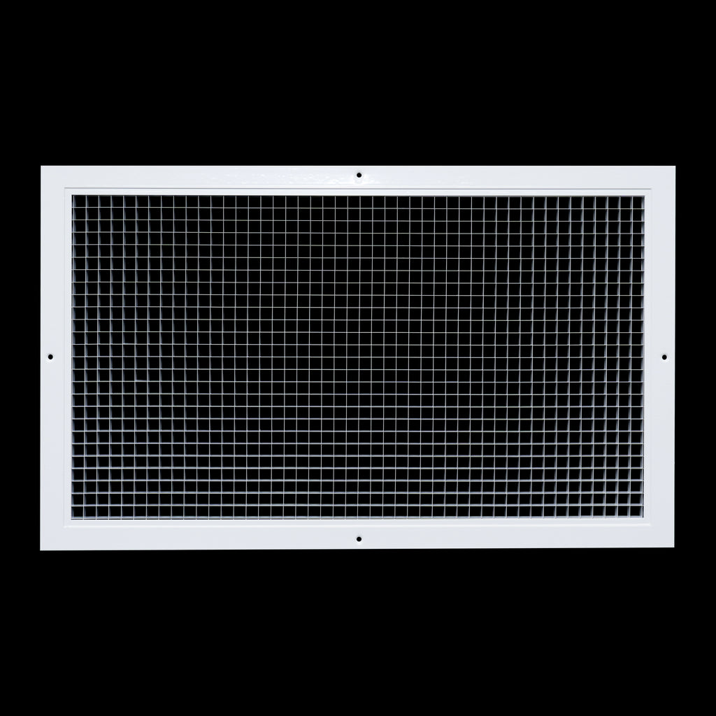 14" x 24" [Duct Opening] Aluminum Return Air Grille | Rust Proof Eggcrate Vent Cover Grill for Sidewall and Ceiling, White | Outer Dimensions: 15.75" X 25.75"