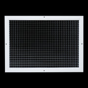 14 x 20-inch White Aluminum eggcrate return grille, front view