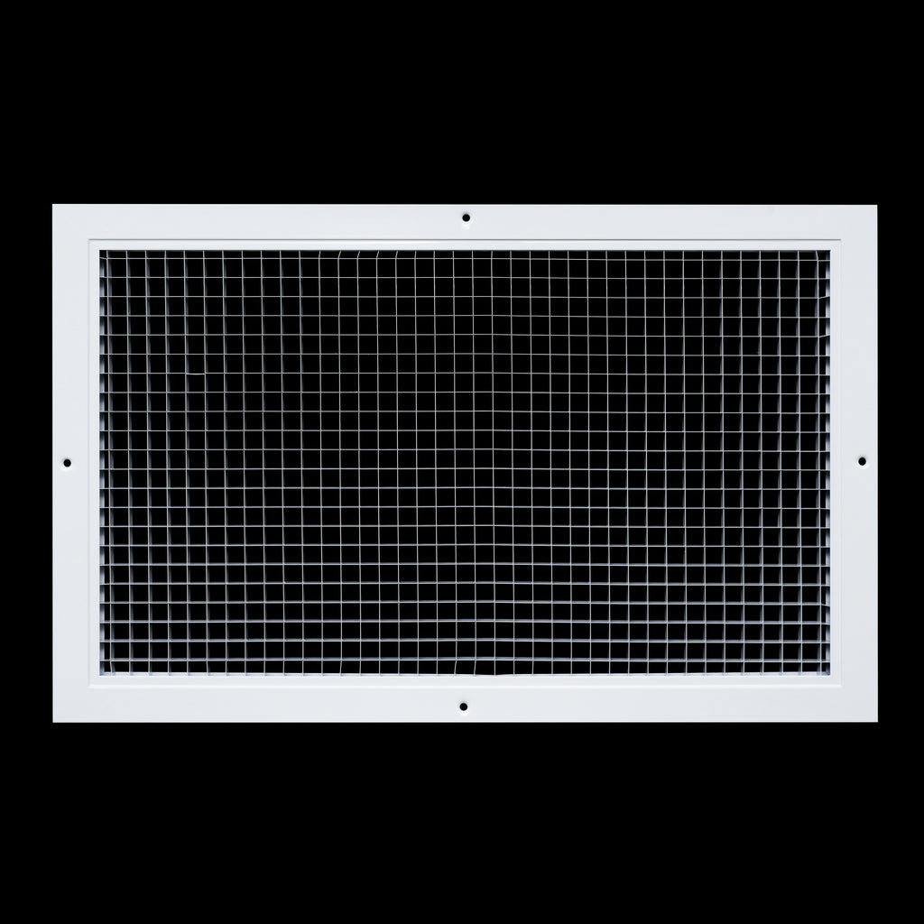 12" x 20" [Duct Opening] Aluminum Return Air Grille | Rust Proof Eggcrate Vent Cover Grill for Sidewall and Ceiling, White | Outer Dimensions: 13.75" X 21.75"
