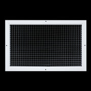 12 x 20-inch White Aluminum eggcrate return grille, front view