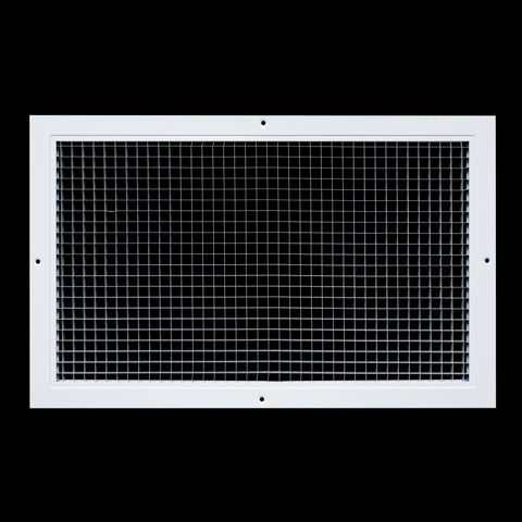 12" x 20" [Duct Opening] Aluminum Return Air Grille | Rust Proof Eggcrate Vent Cover Grill for Sidewall and Ceiling, White | Outer Dimensions: 13.75" X 21.75"
