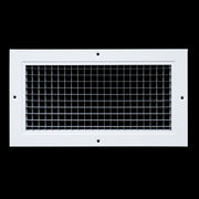 6 x 12-inch White Aluminum eggcrate return grille, front view