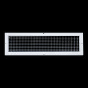 24 x 6-inch White Aluminum eggcrate return grille, front view
