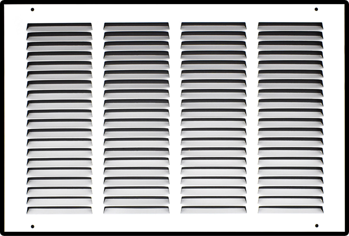 airgrilles 16" x 12" duct opening  -  hd steel return air grille for sidewall and ceiling 7hnd-flt-rg-wh-16x12 038775640619 - 1