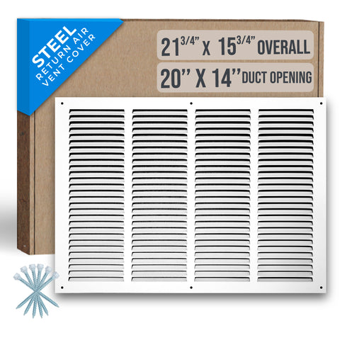 airgrilles 20" x 14" duct opening   steel return air grille for sidewall and ceiling hnd-flt-1rag-wh-20x14 038775628426 - 1