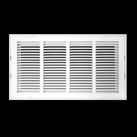 20" X 10" Duct Opening | Steel Return Air Filter Grille for Sidewall and Ceiling | Outer Dimensions: 22 5/8"W x 12 5/8"H