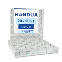 Handua 20x20x1 Air Filter MERV 11 Allergen Control, Plated Furnace AC Air Replacement Filter, 4 Pack (Actual Size: 19.75" x 19.75" x 0.75")