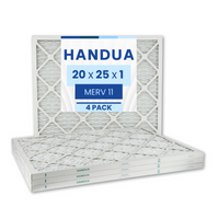 Handua 20x25x1 Air Filter MERV 11 Allergen Control, Plated Furnace AC Air Replacement Filter, 4 Pack (Actual Size: 19.75" x 24.75" x 0.75")