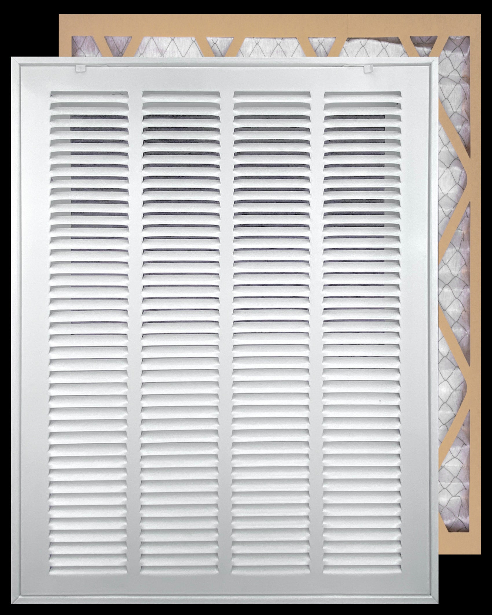airgrilles 20" x 25" duct opening   filter included hd steel return air filter grille for sidewall and ceiling fil-7rafg1-wh-20x25 038775643917 - 1