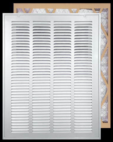 airgrilles 20" x 25" duct opening   filter included hd steel return air filter grille for sidewall and ceiling fil-7rafg1-wh-20x25 038775643917 - 1