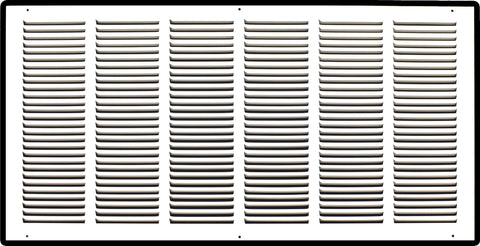 airgrilles 30" x 14" duct opening   hd steel return air grille for sidewall and ceiling 7hnd-flt-rg-wh-30x14 038775640565 1