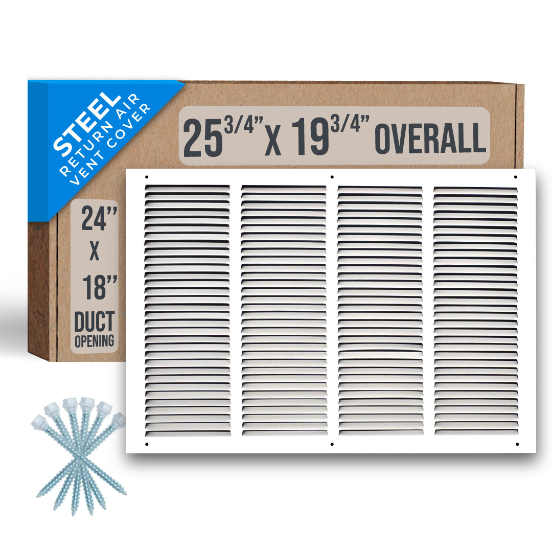 airgrilles 24" x 18" duct opening   steel return air grille for sidewall and ceiling hnd-flt-1rag-wh-24x18 752505984384 - 1