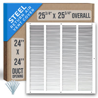 airgrilles 24" x 24" duct opening   steel return air grille for sidewall and ceiling hnd-flt-1rag-wh-24x24 752505984148 - 1