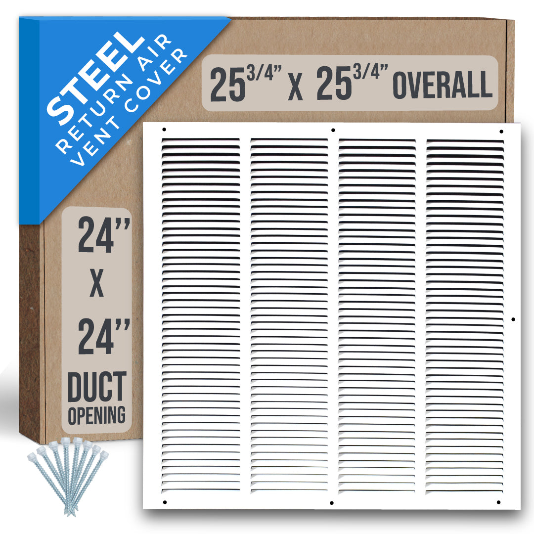 airgrilles 24" x 24" duct opening   steel return air grille for sidewall and ceiling hnd-flt-1rag-wh-24x24 752505984148 - 1