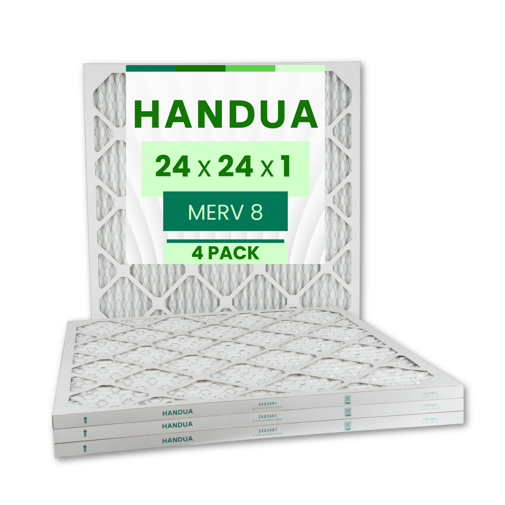 24x24x1 Air Filter MERV 8 Dust Control, Plated Furnace AC Air Replacement Filter, 4 Pack (Actual Size: 23.75" x 23.75" x 0.75")