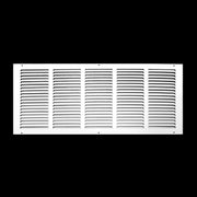 26 x 10-inch White Steel flat stamped return grille, front view