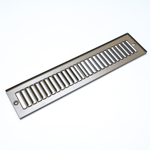 4" x 14" Toe Kick Register Grille | Vent Cover  | Outer Dimensions: 5.5" X 15.5" | Brown