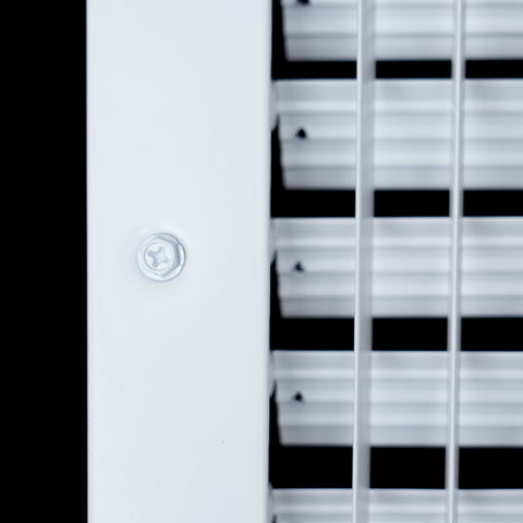 14"W x 8"H  Steel Adjustable Air Supply Grille | Register Vent Cover Grill for Sidewall and Ceiling | White | Outer Dimensions: 15.75"W X 9.75"H for 14x8 Duct Opening