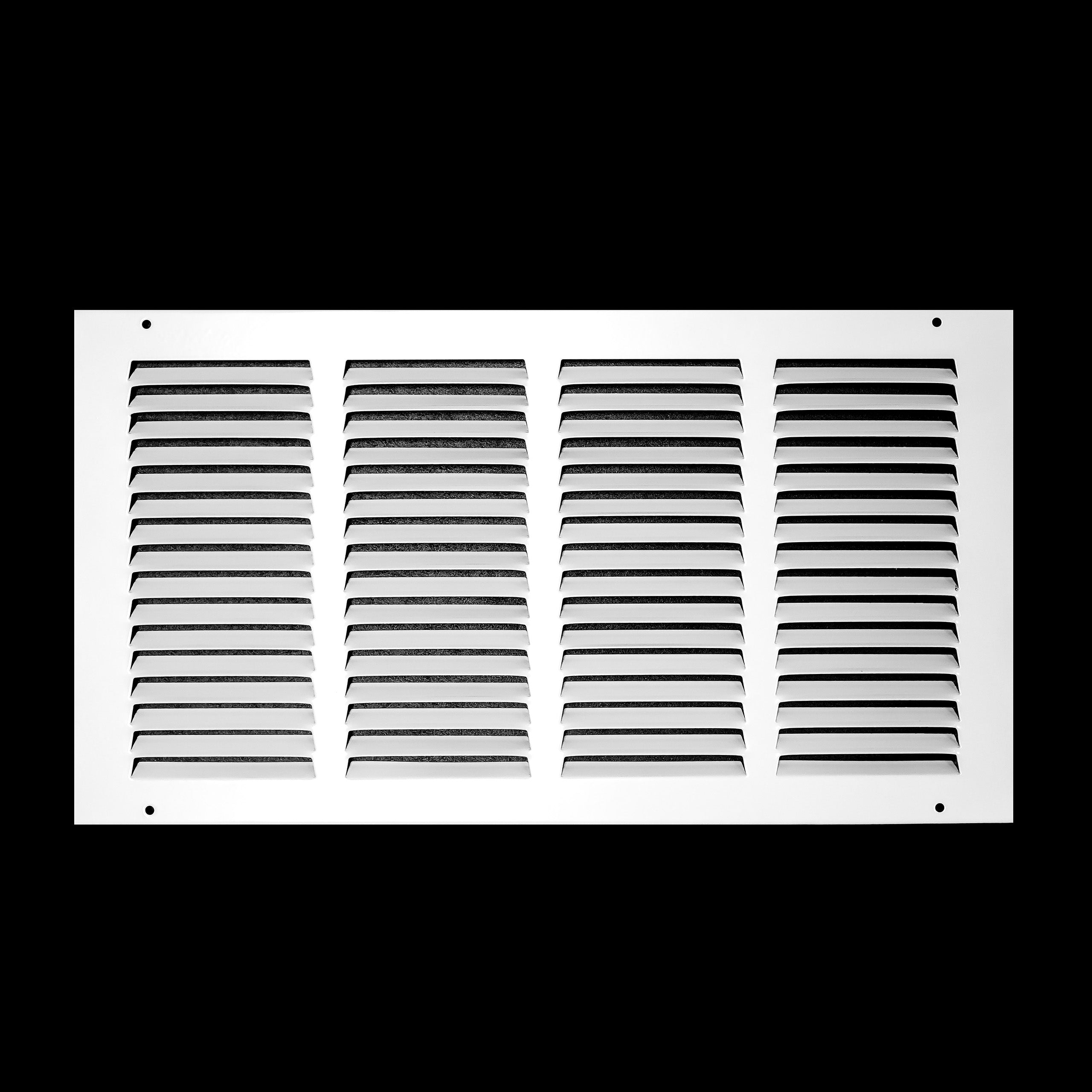 airgrilles 16" x 8" duct opening   hd steel return air grille for sidewall and ceiling 7hnd-flt-rg-wh-16x8 038775640800 - 1