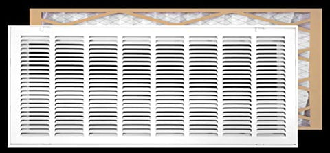 airgrilles 30" x 10" duct opening   steel return air grille for sidewall and ceiling hnd-flt-1rag-wh-30x10 752505984087 - 1