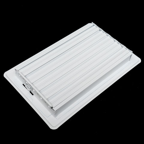 4" x 10" [Duct Opening]  Floor Register with Louvered Design | Heavy Duty Walkable Design with Damper | Floor Vent Grille | Easy to Adjust Air Supply lever | White | Outer Dimensions: 5.75" X 11.5"