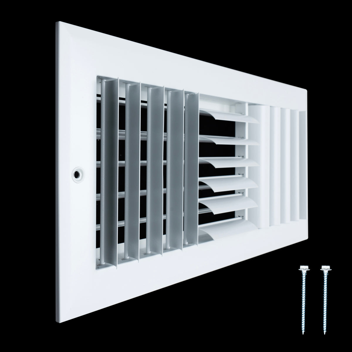 14"W x 6"H [Duct Opening] Aluminum 3-WAY Adjustable Air Supply Grille | Register Vent Cover Grill for Sidewall and Ceiling | White | Outer Dimensions: 15.75"W x 7.75"
