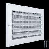 10x6 Aluminum 1-WAY Adjustable Air Supply Register for Sidewall and Ceiling | White | Outer Dimensions: 11-3/4"W X 7-3/4"H