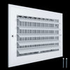 10"W x 6"H [Duct Opening] Aluminum 1-WAY Adjustable Air Supply Grille | Register Vent Cover Grill for Sidewall and Ceiling | White | Outer Dimensions: 11.75"W x 7.75"H