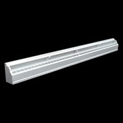 48" White Steel corner baseboard supply register, angled view