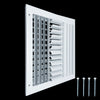 12"W x 12"H [Duct Opening] Aluminum 4-WAY Adjustable Air Supply Grille | Register Vent Cover Grill for Sidewall and Ceiling | White | Outer Dimensions: 13.75"W x 13.75"H