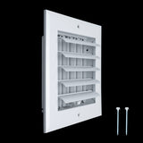 6x6 Aluminum 1-WAY Adjustable Air Supply Register for Sidewall and Ceiling | White | Outer Dimensions: 7-3/4"W X 7-3/4"H
