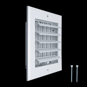 6 x 6-inch White Aluminum adjustable curved blade supply register, angled view
