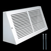 14 x 6-inch White Steel triangle baseboard return grille, angled view